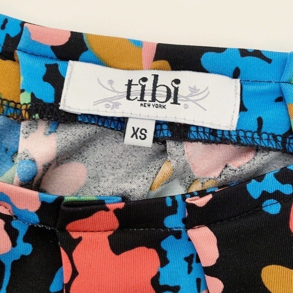 Tibi Floral Puff Sleeve Silk Shift Dress XS - Picture 6 of 8